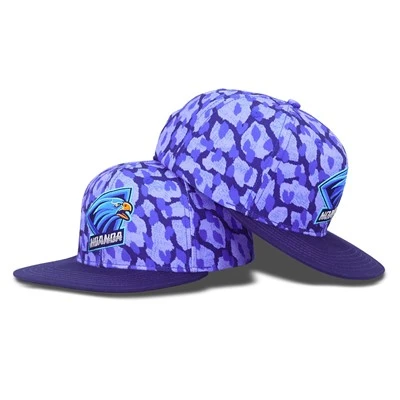 Ekskiz vèsyon koulè wouj violèt Eagle brode snapback bouchon