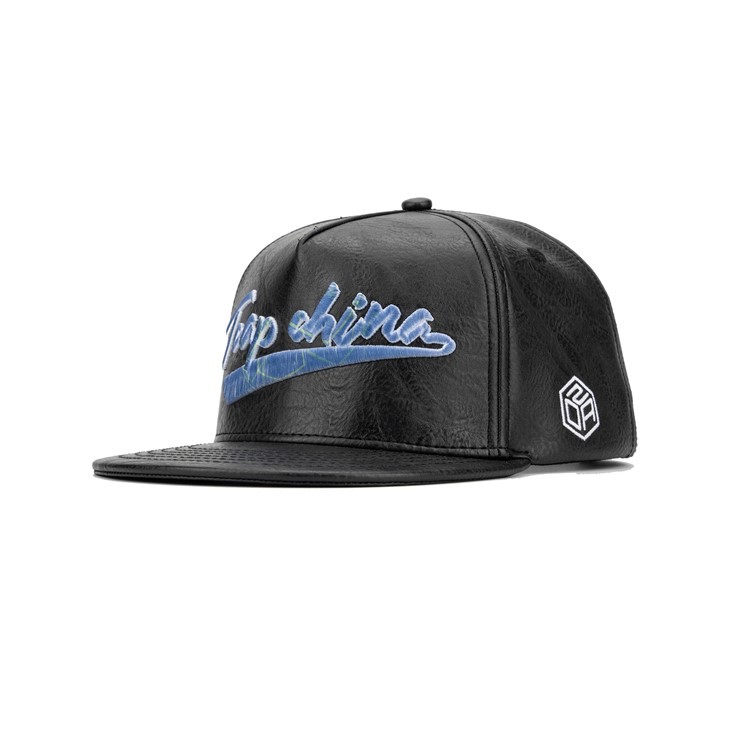 TCAP 5Panel Hat Leather Custom Logo Brode Basketball Cap